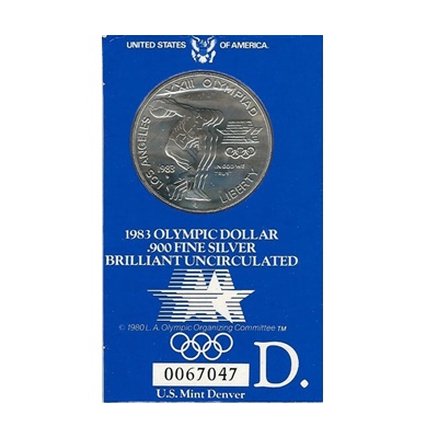 1983 US BU Silver Olympic Dollar – D Mint Mark